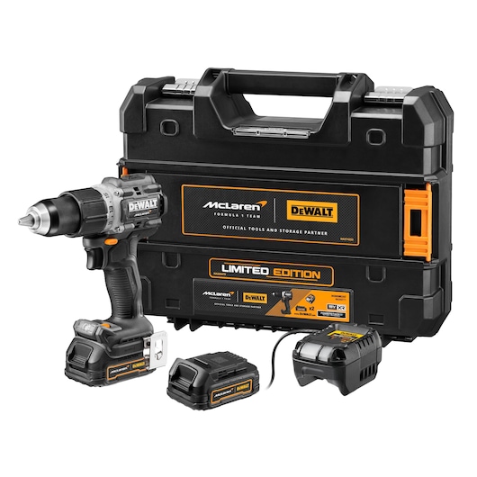 Limited Editon DEWALT/McLaren Drill Driver kit with TSTAK Kitbox, 2x DCB1102 batteries and charger