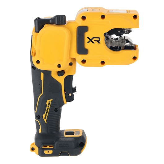 DEWALT 18V XR Brushless Copper Tubing Cutter bare unit standing upright left side view