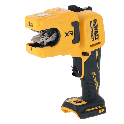 DEWALT 18V XR Brushless Copper Tubing Cutter bare unit standing upright ¾ view