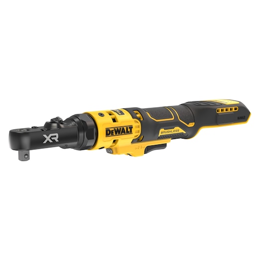 DEWALT 18V XR Brushless ¼” , 3/8” and ¼” Hex Ratchet bare unit  ¾ view