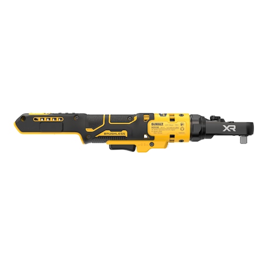 DEWALT 18V XR Brushless ¼” , 3/8” and ¼” Hex  Ratchet bare unit side view