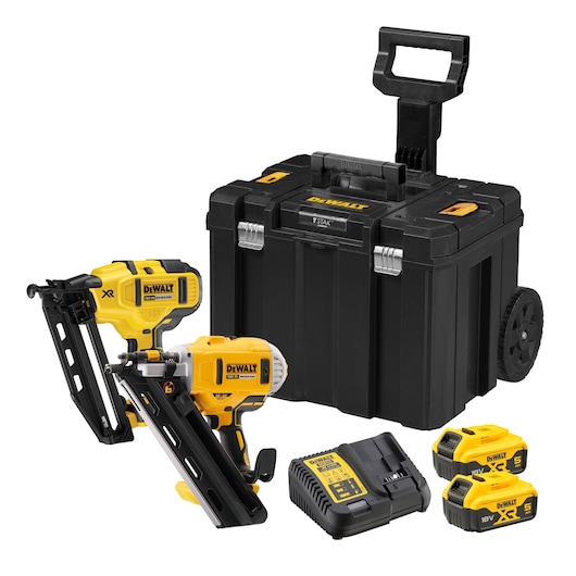 18V XR Nailer Twin Kit DCN692 and DCN660,  2 x 5Ah plus DCB115 in TSTAK Mobile kit