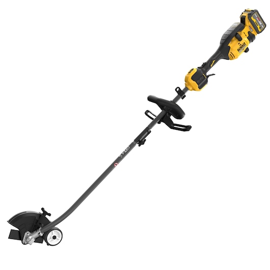 54V XR FLEXVOLT Split Boom with Edger Attachment and 9Ah battery angled rear view