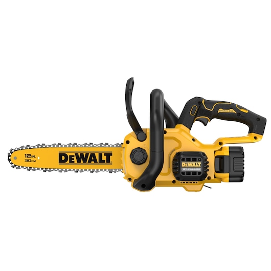 18V XR Brushless 30cm Compact Chainsaw  left side view
