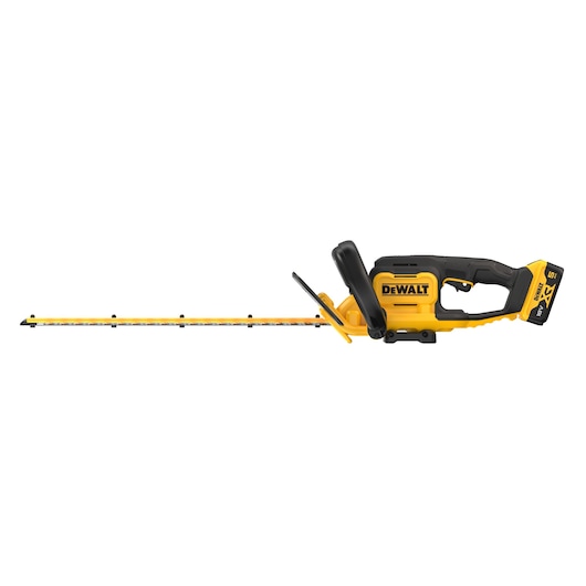 18V XR Hedge Trimmer - with 5AH battery side view