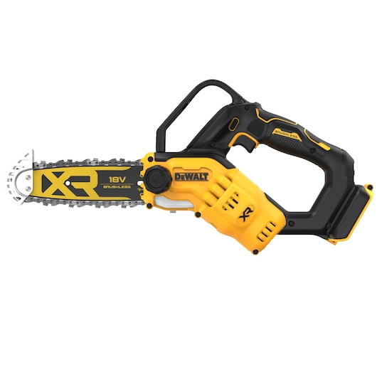 18V XR Brushless Chain Saw bare unit right side view