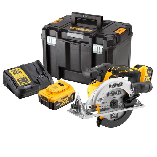 18V XR Brushless 165mm Cirkelzaag 2x 5.0Ah in TSTAK koffer 18V XR Brushless 165mm Cirkelzaag 2x 5.0Ah in TSTAK koffer