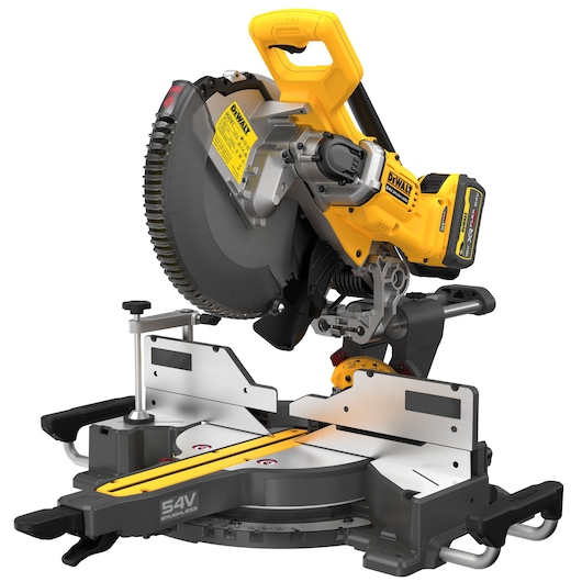54V XR FLEXVOLT 305MM MITRE SAW FRONT 3/4 VIEW 54V XR FLEXVOLT 305MM MITRE SAW FRONT 3/4 VIEW