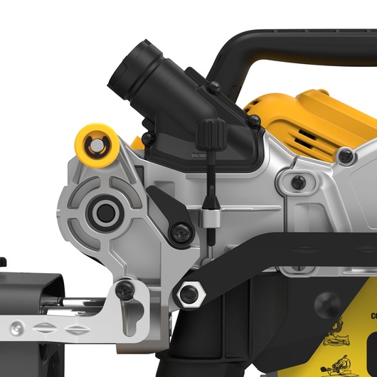 THE HEAD LOCK AND DUST EXTRACTION ON THE 305MM MITRE SAW THE HEAD LOCK AND DUST EXTRACTION ON THE 305MM MITRE SAW