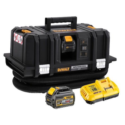 ASPIRATEUR TSTAK XR FLEXVOLT 54V 2AH LI-ION BRUSHLESS EAU ET POUSSIÈRES CLASSE M