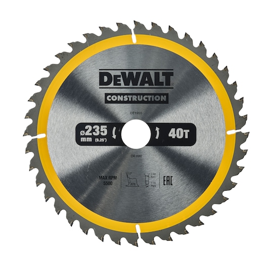 Construction cirkelzaagblad 235x30mm 40T Construction cirkelzaagblad 235x30mm 40T