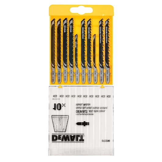 Cassette, 10-delig, decoupeerzaagbladen voor hout Cassette, 10-delig, decoupeerzaagbladen voor hout