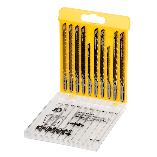 Cassette, 10-delig, decoupeerzaagbladen voor hout Cassette, 10-delig, decoupeerzaagbladen voor hout