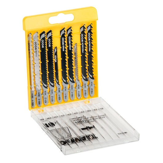 Cassette, 10-delig, decoupeerzaagbladen voor hout Cassette, 10-delig, decoupeerzaagbladen voor hout