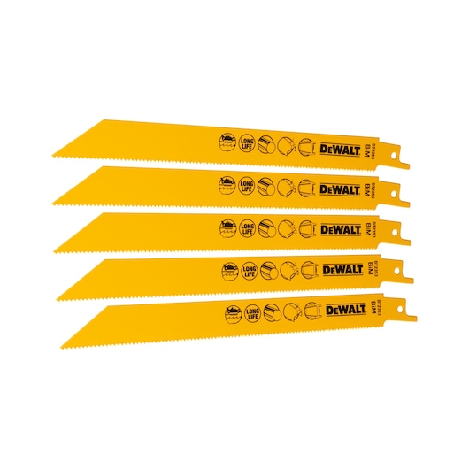 Lames récipro BiM 203mm métal et non-ferreux <3mm Lames récipro BiM 203mm métal et non-ferreux <3mm