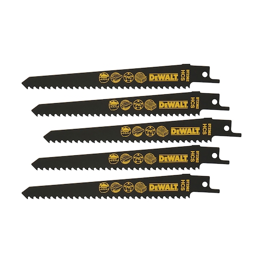 Lames récipro HCS 152mm bois et plastiques, rapide avec finition fine Lames récipro HCS 152mm bois et plastiques, rapide avec finition fine