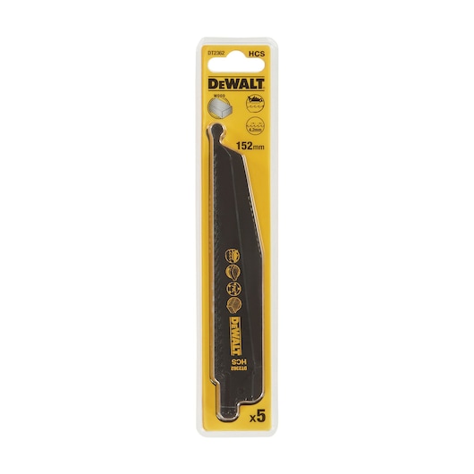 Lames récipro HCS 152mm bois et plastiques, rapide avec finition fine Lames récipro HCS 152mm bois et plastiques, rapide avec finition fine