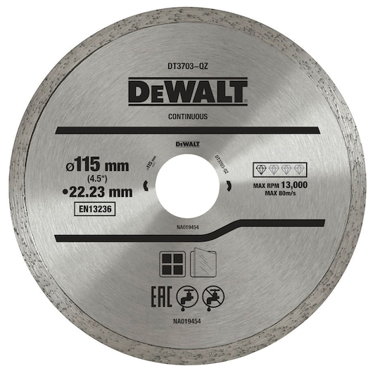 115x22.23mm Continuous Rim Diamond Wheel 115x22.23mm Continuous Rim Diamond Wheel