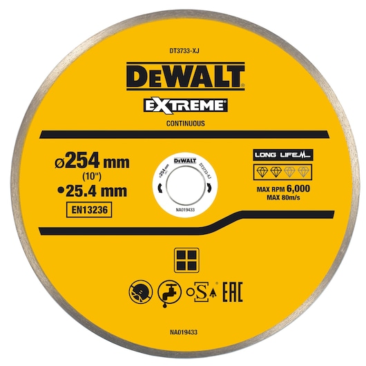 254x25.4mm Continuous Rim Extreme Diamond Wheel 254x25.4mm Continuous Rim Extreme Diamond Wheel