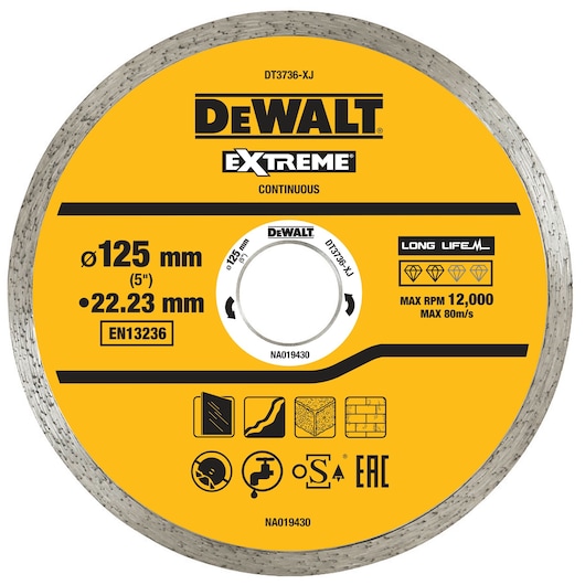125x22.23mm Continuous Rim Extreme Diamond Wheel 125x22.23mm Continuous Rim Extreme Diamond Wheel