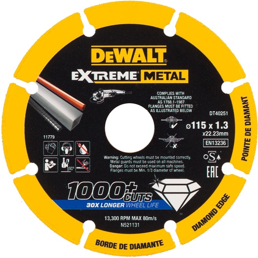 EXTREME METAL disque à tronçonner métal 115x22.23x1.3mm EXTREME METAL disque à tronçonner métal 115x22.23x1.3mm