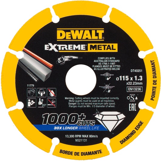 EXTREME METAL disque à tronçonner métal 115x22.23x1.3mm