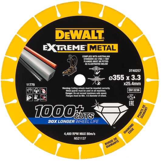 EXTREME METAL disque à tronçonner métal 355x25.4x3.3mm
