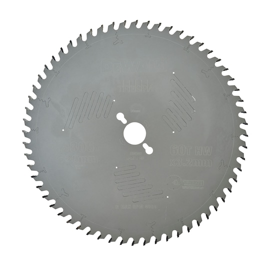 FR 305mm X 30mm 60T circ saw blade designed specifically for cutting high pressure laminates e.g., Trespa material