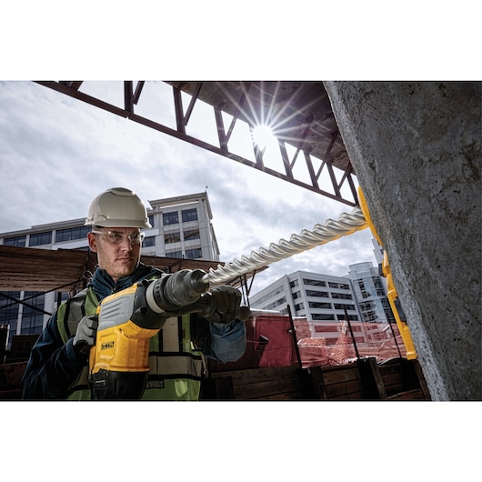 Elite Series Bit drilling into concrete wall Elite Series Bit drilling into concrete wall