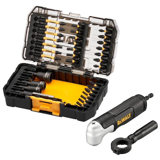 McLaren/Dewalt limited edition open case Flextorq set 3/4 side view
