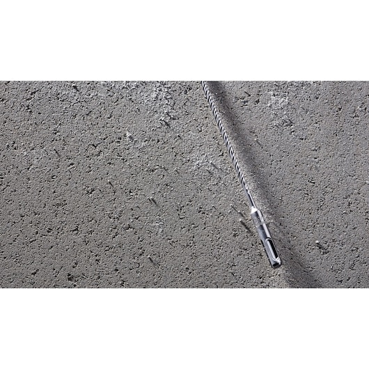 Elite Series Bit on angle on concrete showing SDS fitment Elite Series Bit on angle on concrete showing SDS fitment