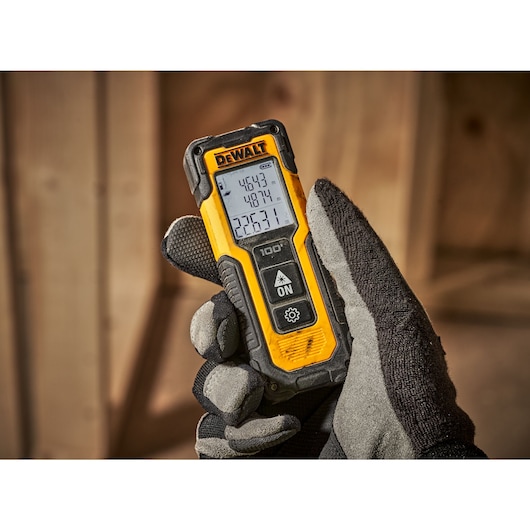 Laser and Distance Measurer Showing Distance Results Laser and Distance Measurer Showing Distance Results