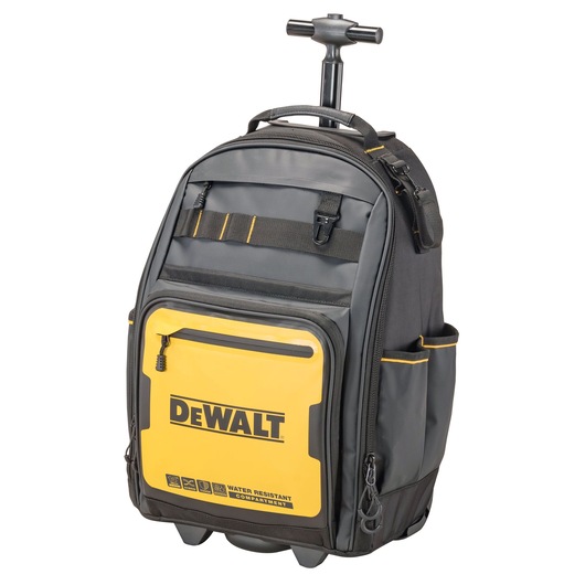 Angle view of the Dewalt Pro Backpack on Wheels Angle view of the Dewalt Pro Backpack on Wheels