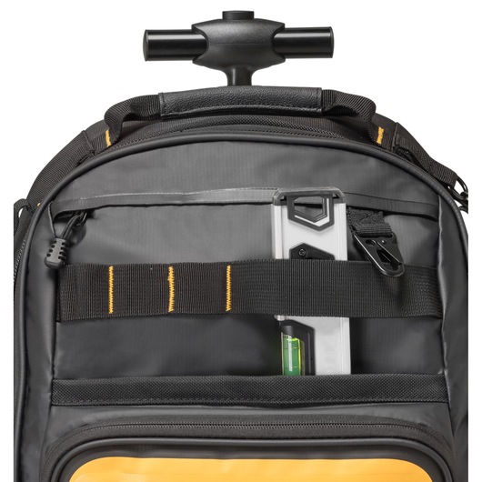 Tool storge feature of the Dewalt Pro Backpack on Wheels Tool storge feature of the Dewalt Pro Backpack on Wheels