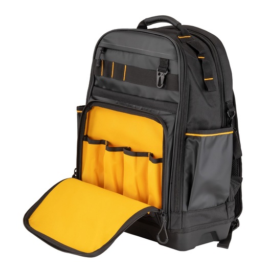 Open external pocket on the Dewalt Pro Backpack Open external pocket on the Dewalt Pro Backpack