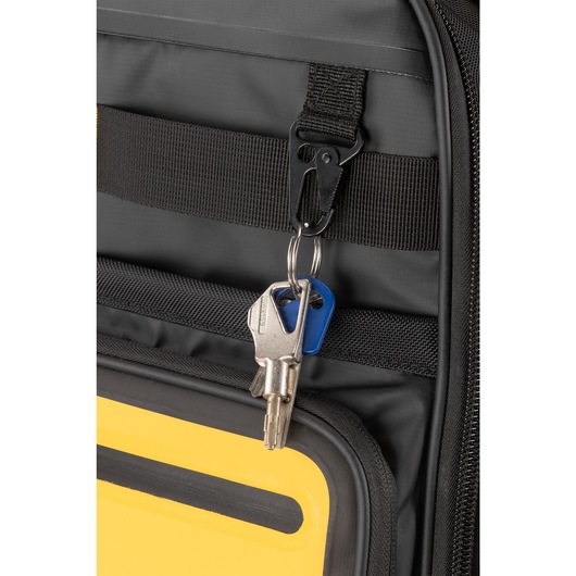 Wallet being placed into external pcoket of the Dewalt Pro Backpack Wallet being placed into external pcoket of the Dewalt Pro Backpack