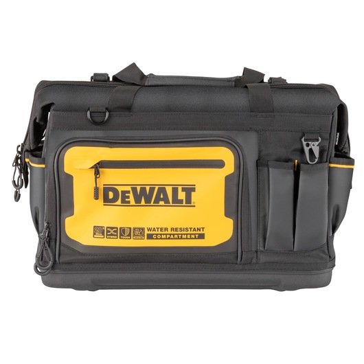 Front view of the Dewalt 20" Pro Open Mouth Tool Bag" Front view of the Dewalt 20" Pro Open Mouth Tool Bag"