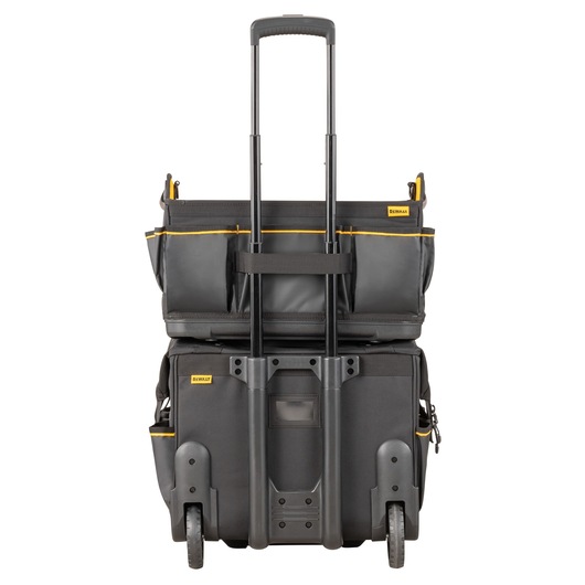 Dewalt 20" Pro Tool Tote on top of rolling tool bag" Dewalt 20" Pro Tool Tote on top of rolling tool bag"