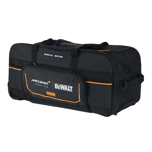 DEWALT McLaren Medium tool bag with handles for carrying tools, offers organized storage.