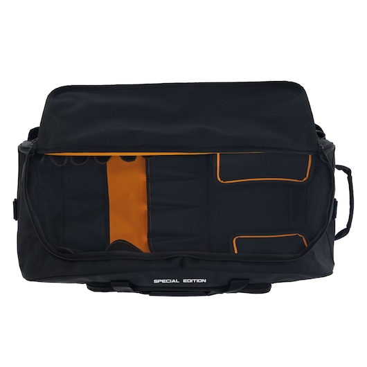 Special Edition camera gear bag with multiple compartments for photography equipment storage.
