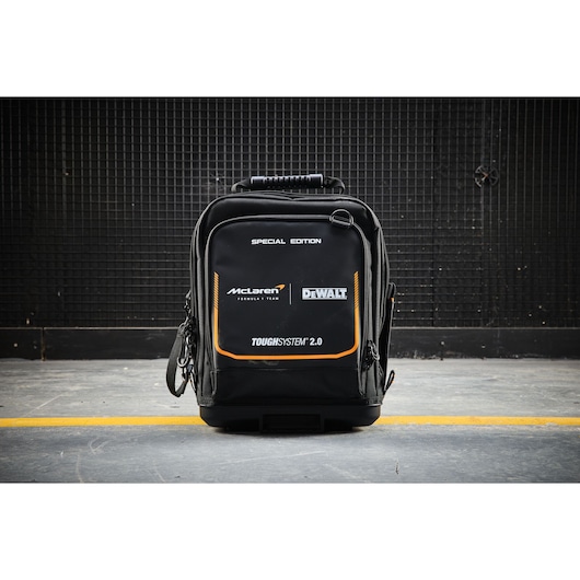 DEWALT ToughSystem 2.0 backpack, special edition, for tool storage and transport.